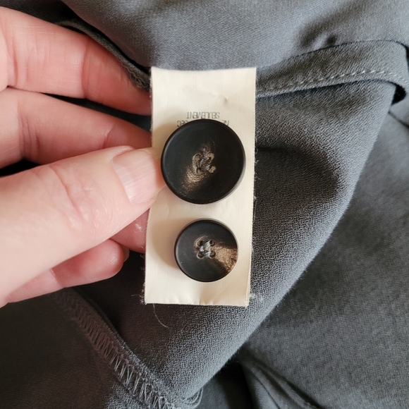 Helmut Lang Silica Crepe Roll Up Sleeve Blazer Blue Smoke size 2​ - Picture 16 of 16